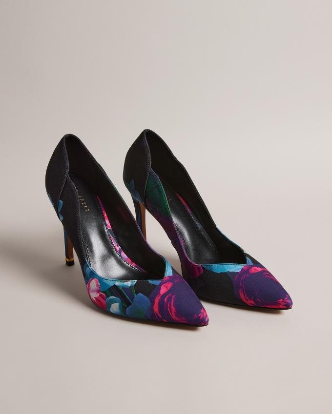 Chaussures à Talons Ted Baker Floral Satin Court Noir Femme | IPV-61735122